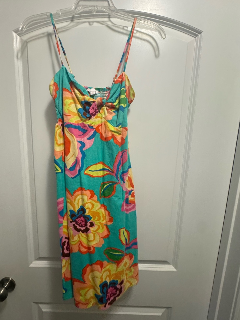 GB girls Turquoise Floral Sundress with Multicolor Blooms - Picture 1 of 3